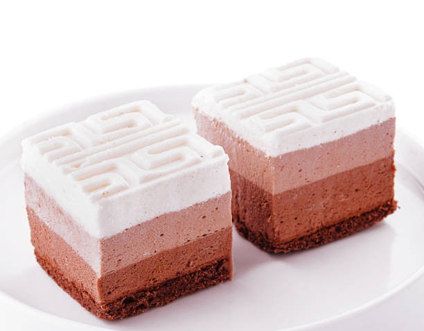 Delicious three layered chocolate mousse dessert