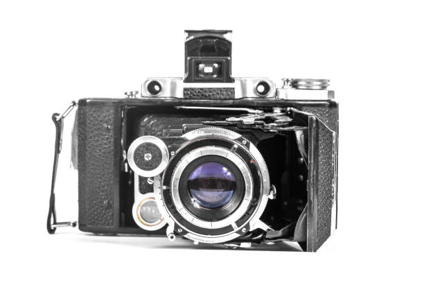 istock Antique camera with an accordion lens 1499188135