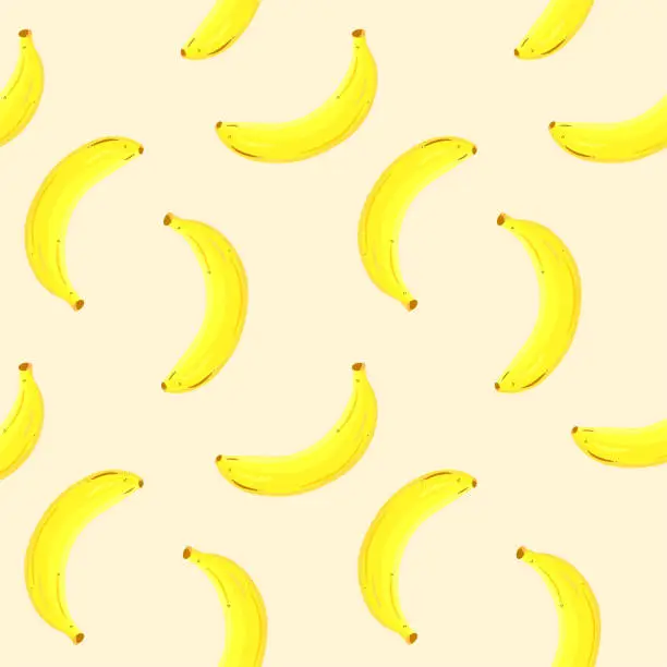 Vector illustration of banana pattern yellow