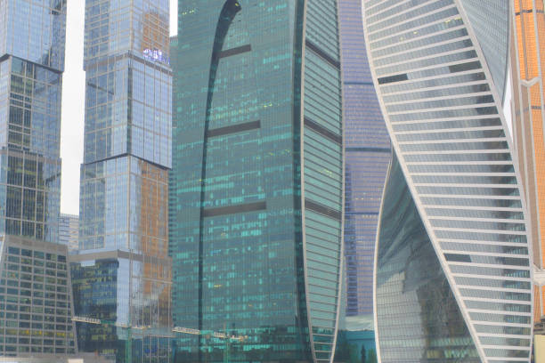 moskwa miasto - widok na wieżowce moskwa international business center. - moscow river zdjęcia i obrazy z banku zdjęć