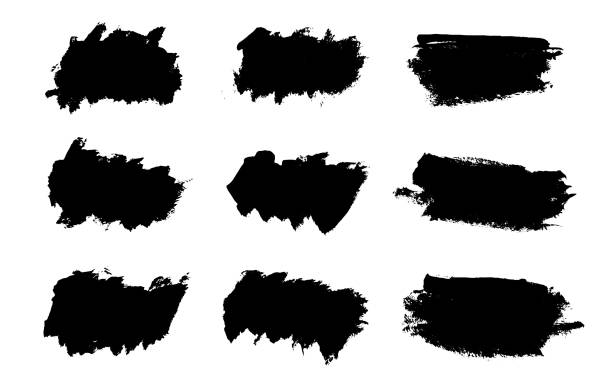 istock Black paint brush strokes isolated on white background. Paintbrush set template. Grunge texture effect decoration. Graphic design elements grungy painted style concept for banner, flyer, cover, brochure, etc 1499198529