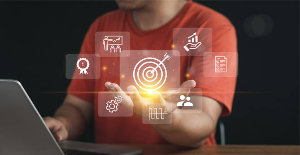istock Successful business goals include leadership, brainstorming, online digital technology, communication, rewards and Motivation, teamwork, Marketing strategy planning, company evaluation and analysis. 1499203531