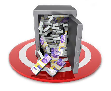 Safe box full Swiss Francs packs on Target