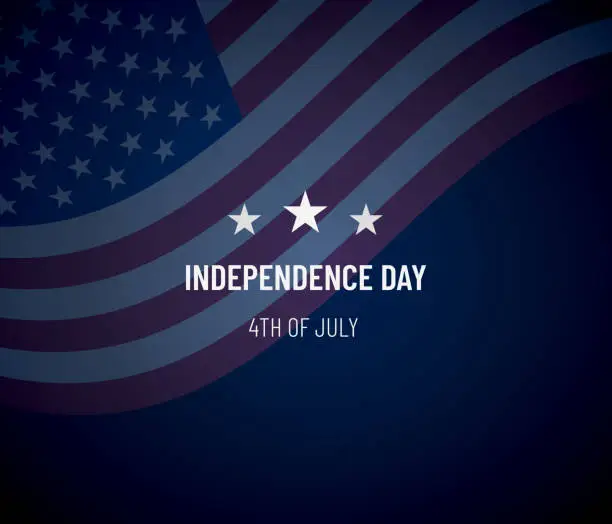 Vector illustration of Typography of Independence Day event with USA flag