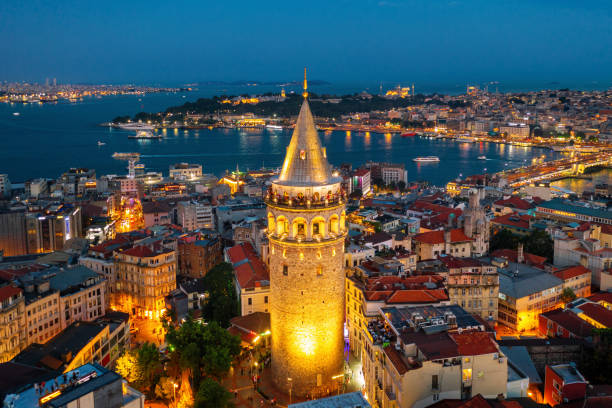 istock Galata tower at night in Istanbul, Turkey. 1499203920
