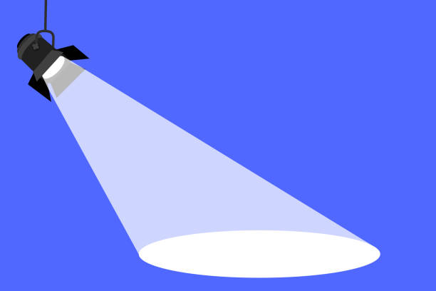 illustrations, cliparts, dessins animés et icônes de arrière-plan vectoriel spotlight. projecteur avec des lumières vives. ensemble vectoriel de lumière. source lumineuse, éclairage de studio. bannière d’éclairage de projecteur, projecteur. faisceaux lumineux, effet lumineux. illustration vectorielle - projecteur