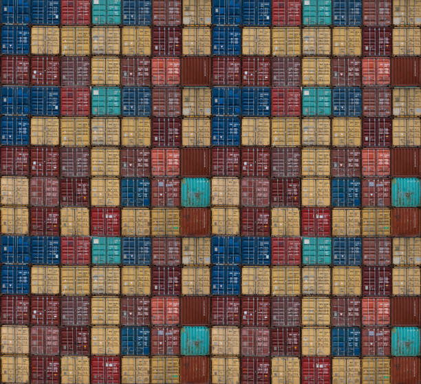 istock Stack of colorful cargo containers at the dock 1499209811