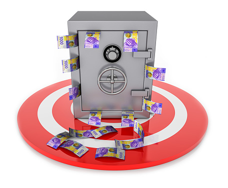 Safe box full Swiss Francs packs on Target