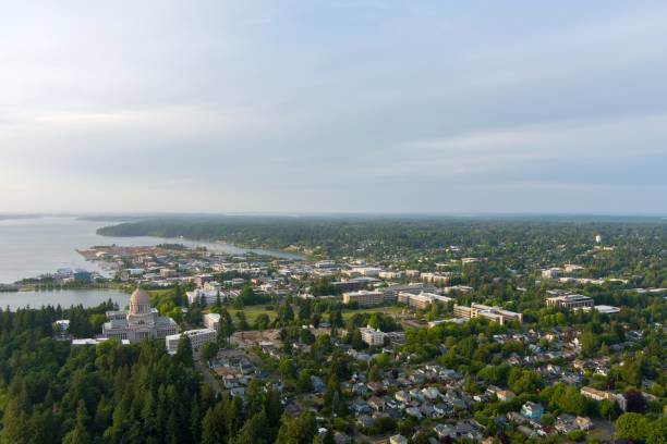 istock Aerial view of Olympia at sunset 1499210369
