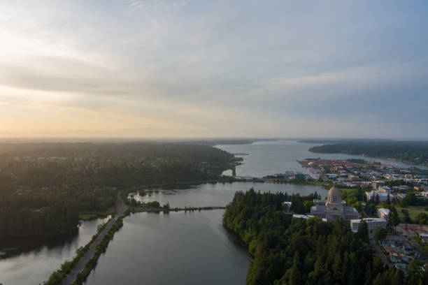 istock Aerial view of Olympia at sunset 1499210379