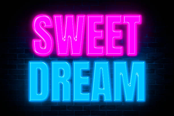 istock Sweet Dream neon banner on brick wall background. 1499216028