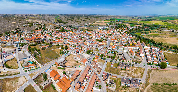 Fuentiduena de Tajo aerial view village in Madrid province of Spain