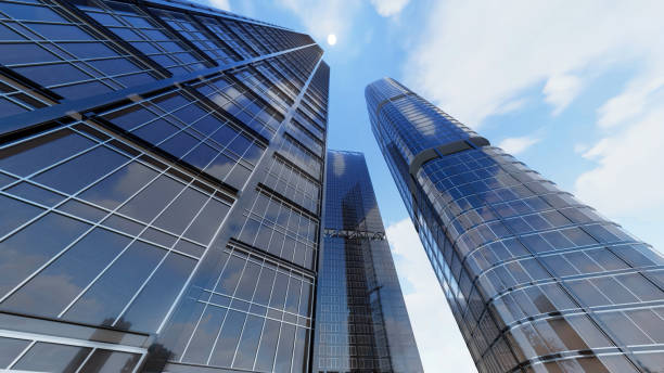 финансово-бизнес-концепции, бизнес-башни - wall street finance skyscraper business стоковые фото и изображения