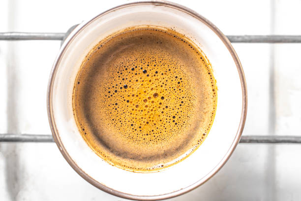 foaming coffee on top