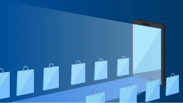 Vector illustration of Online shopping concept