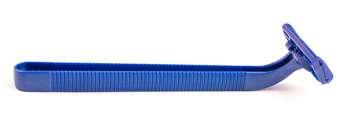 blue razor, machine tool, isolated on white background