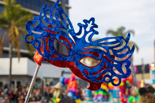 Venice, Veneto, Italy - February 4, 2016: A traditional Venetian mask on San Marco square.