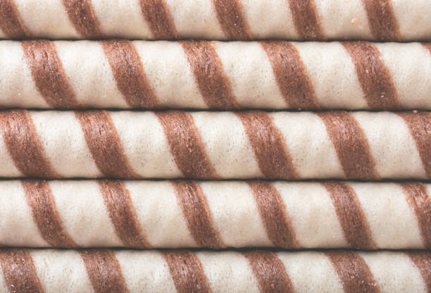 istock Wafer rolls background. An image of a flat lay texture. 1499223818