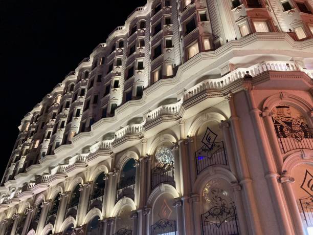 istock Macedonia - Skopje - architecture in the downtown by night 1499224755