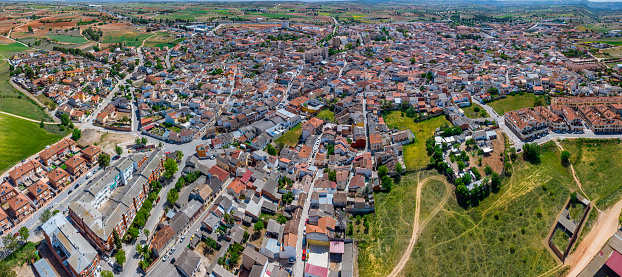 Villarejo de Salvanes aerial view village in Madrid province of Spain