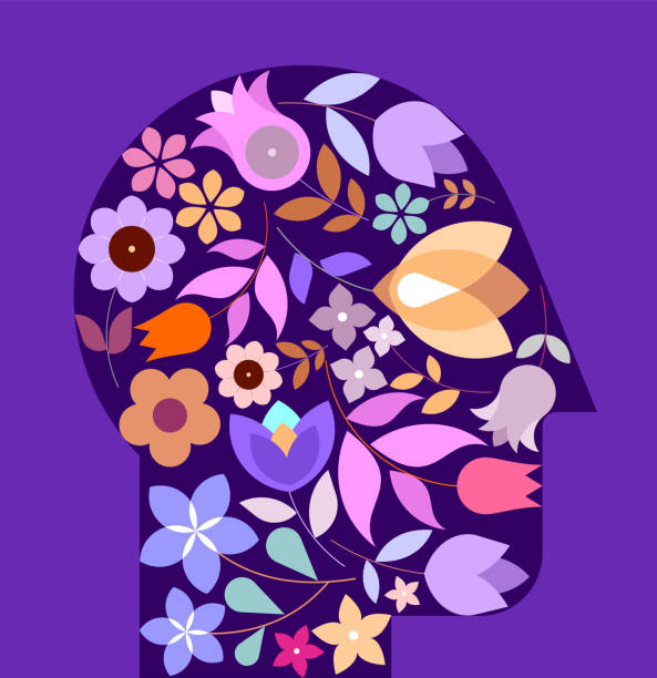 Kwiatowy projekt ludzkiej głowy – artystyczna grafika wektorowa