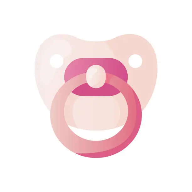Vector illustration of Cute pink baby’s dummy