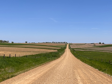 Iowa rural farm road