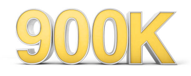 istock 900K 3d. 10k followers isolated on white background. 3D rendering 1499245919