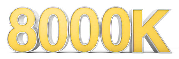 istock 8000K 3d. 8000k followers isolated on white background. 3D rendering 1499245939