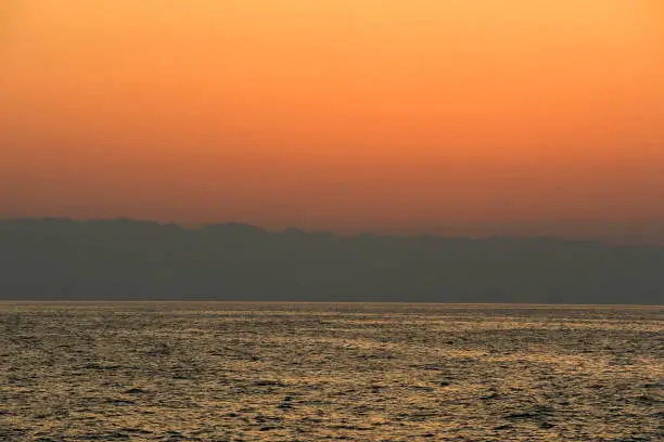 Sunset, mediterian sea, Cres, Croatia