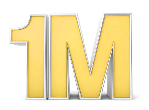 istock 1M 3d. 1 million Views. 1 million followers isolated on white background. 3D rendering 1499246350