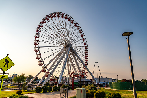 Coney Island Amusement Park, New York. roller coaster, ferris wheel