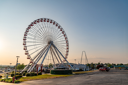 Branson, Missouri, USA. 4 June 2023. Looking up at the tourist Big Wheel at Branson, Missouri