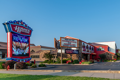 Branson, Missouri, USA. 4 June 2023. Signs and theatre for Entertainment in Branson, Missouri