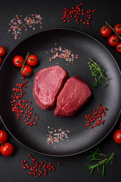 istock Raw beef eye steak round with salt, spices and herbs 1499250117