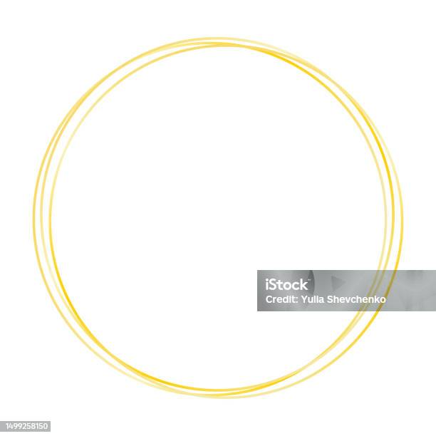 5 Rounds Line Round Frame Golden Lines Vector Stock Illustration - Download Image Now ...