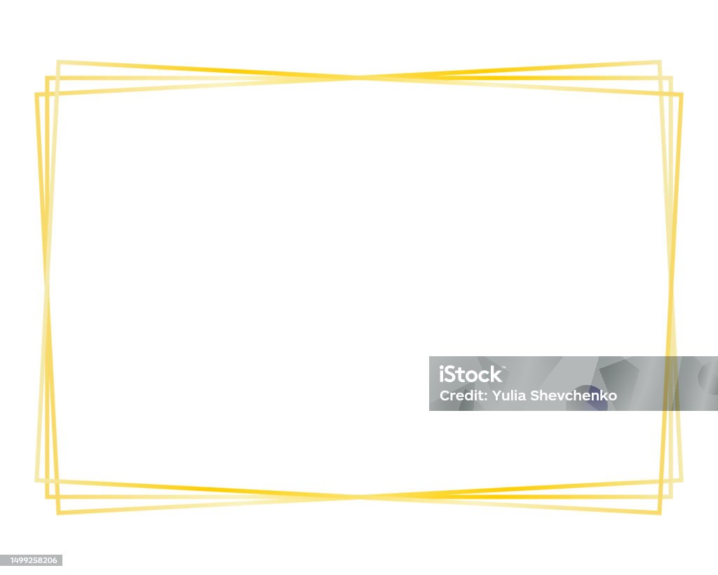 Rectangular Border Line Frame Rectangular Frame Golden Lines Vector Stock Illustration - Download ...