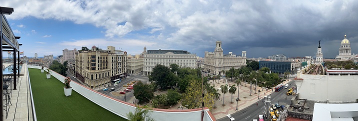 Havana on a cloudy day with ominous sky before thunderstorm