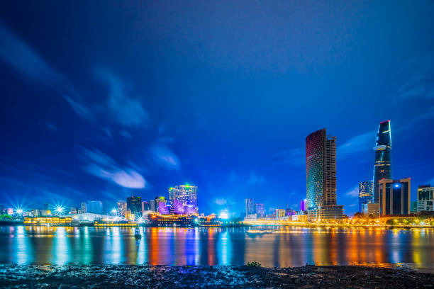 bitexco financial tower, view from district 1 SaiGon, night exposure, best view
