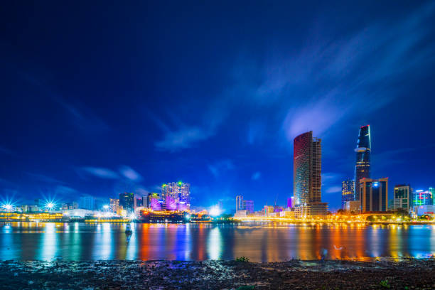 bitexco financial tower, view from district 1 SaiGon, night exposure, best view