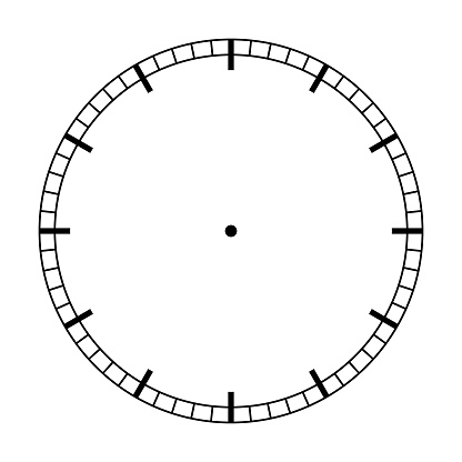 Clock Face. Clock Dial. Empty Mechanical Watch Face Without Arrows and Numbers. Vector