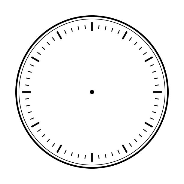 ilustrações, clipart, desenhos animados e ícones de mostrador do relógio. mostrador de relógio mecânico vazio sem setas e números. vetor - timepeace