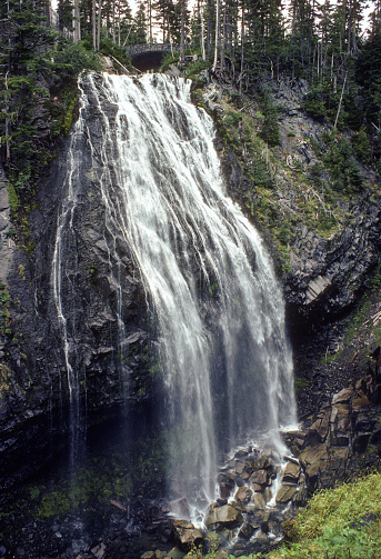 Mt Rainier NP - Narada Falls - 1979. Scanned from Kodachrome 64 slide.