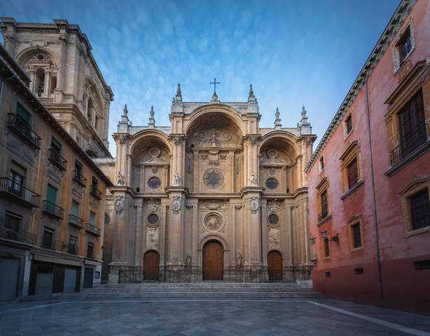 istock Granada Cathedral Facade at Plaza de las Paciegas at sunset - Granada, Andalusia, Spain 1499271045