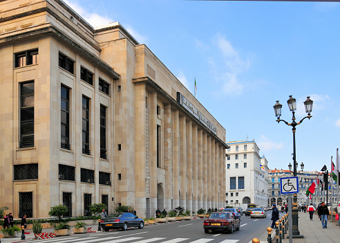 Algiers, Algeria: People's National Assembly ('Assemblée Populaire Nationale') - Parliament - former colonial 'new City Hall' building - designed by the brothers Niermans in late Art Deco or Stripped Classicism style - Boulevard Zirout Youcef (ex-Carnot).