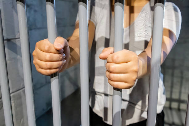istock A female behind bars on a jail cell incarcerated 1499277229