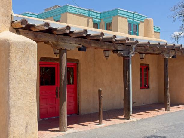 istock Sidewalk, adobe and portico in old town Albuquerque 1499277475