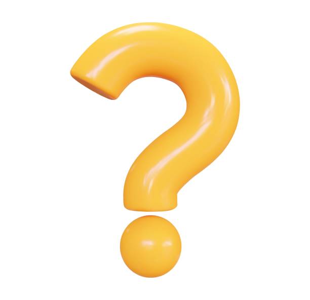 stockillustraties, clipart, cartoons en iconen met 3d yellow question mark. faq problem solution symbol. vector illustration on isolated background. - vraagteken
