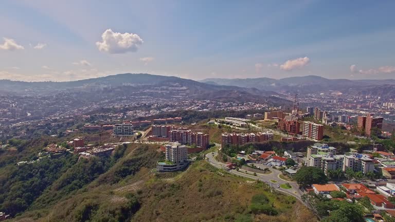 Aerial view of residential district in a mayor capital city.