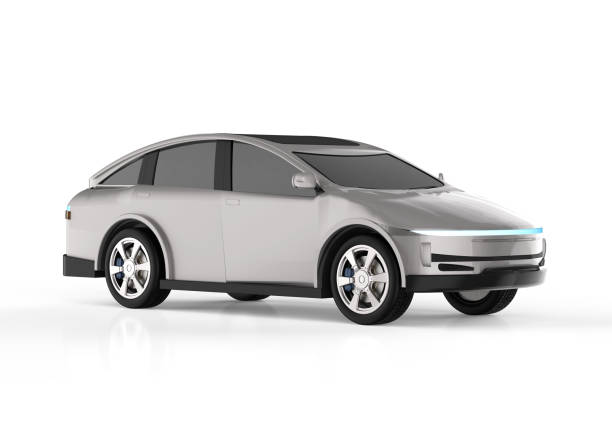 istock Metallic ev car or electric vehicle on white background 1499310524
